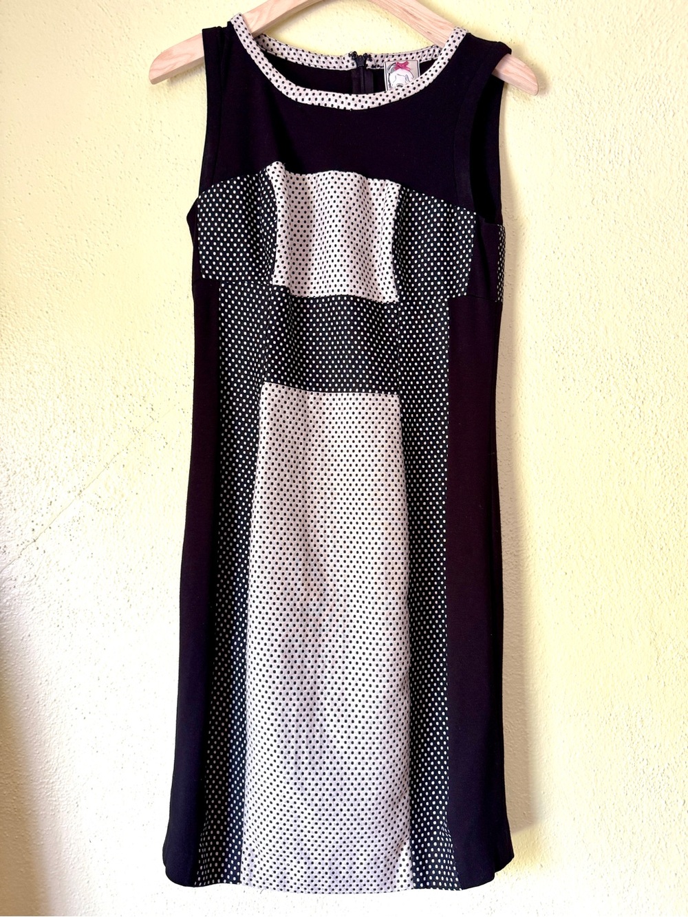 Yoana Baraschi Black and White Polka Dot Midi Dress